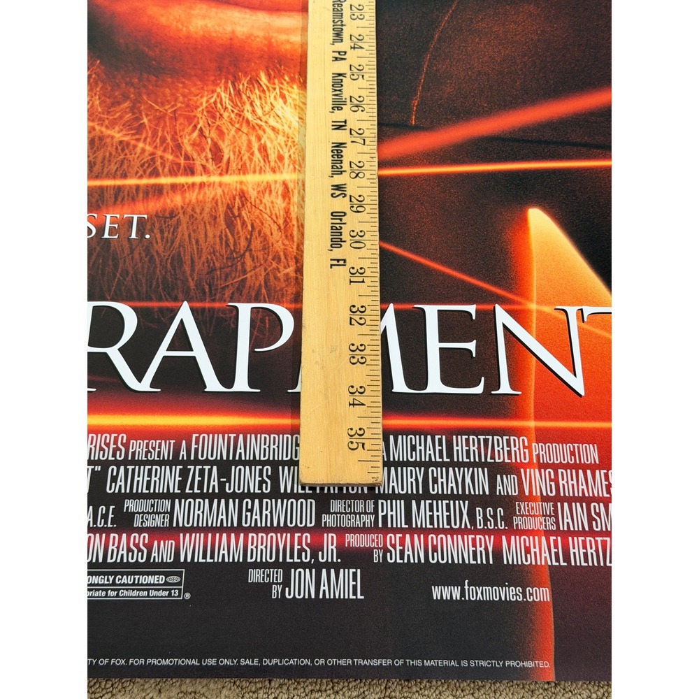 Entrapment Movie Poster 1999 Sean Connery Catherine‎ Zeta-Jones Version A 27x40 - Picture 10 of 12